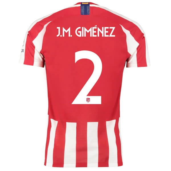 Tailandia Camiseta Atletico Madrid NO.2 J.M.Giménez Primera equipo 2019-20 Rojo